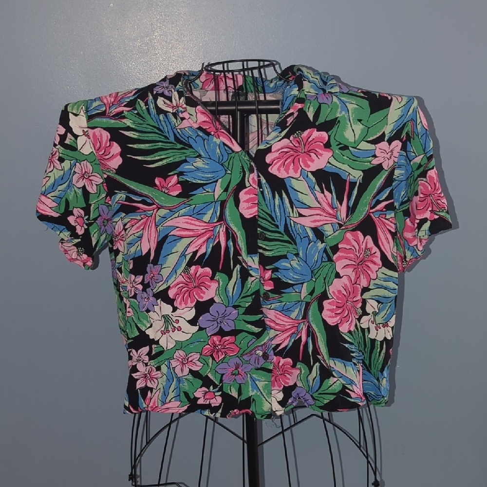 Wild Fable Black Floral Button Down Shirt
